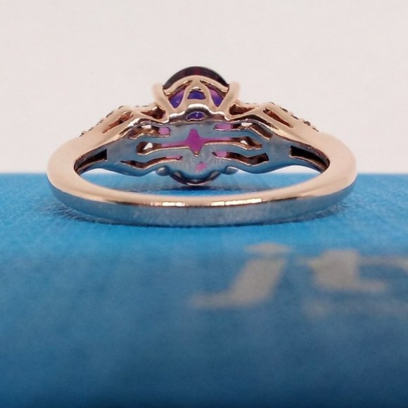 genuine grape garnets & pink sapphires, solid 10k rose gold, size 5.5 - Picture 7 of 12